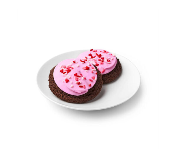 Valentine's Day Pink Frosted Chocolate Cookies - Görsel 2